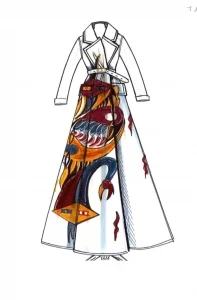 Dessin manteau Dior Jacqueline Lamba 2020