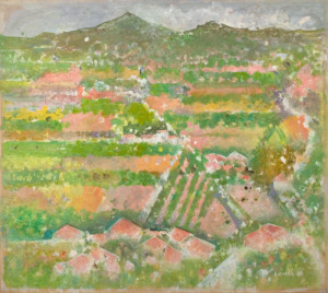 Sans titre (Paysage de Simiane), 1963. Huile sur papier marouflée sur toile, 120.5 x 135 cm