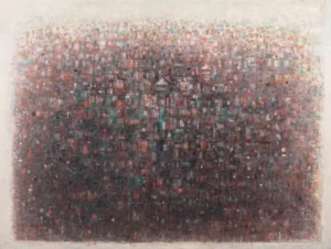 Sans titre (Ville de nuit), 1970. Huile sur toile, 91 x 120 cm